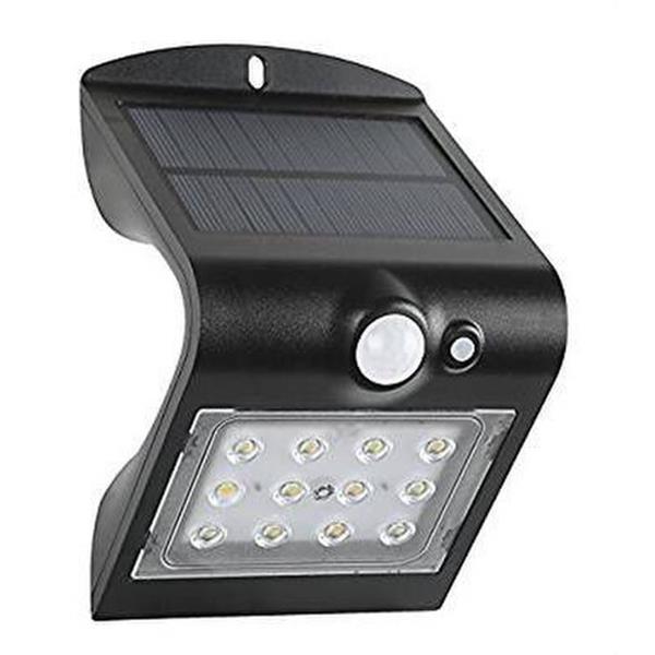 Aplique Solar 3.2W - 400Lm NEGRO